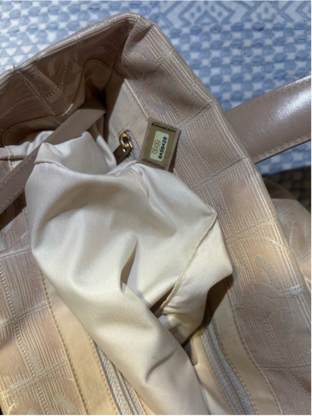 CHANEL Vintage Beige/Taupe Monogrammed Tote Bag - Picture 7 of 11